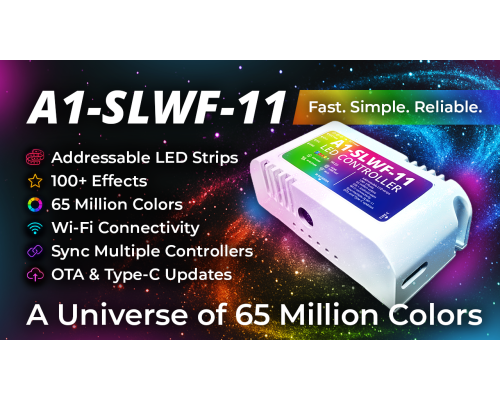 SLWF-11 - Compact Wi-Fi WLED Controller for Addressable LED Strips