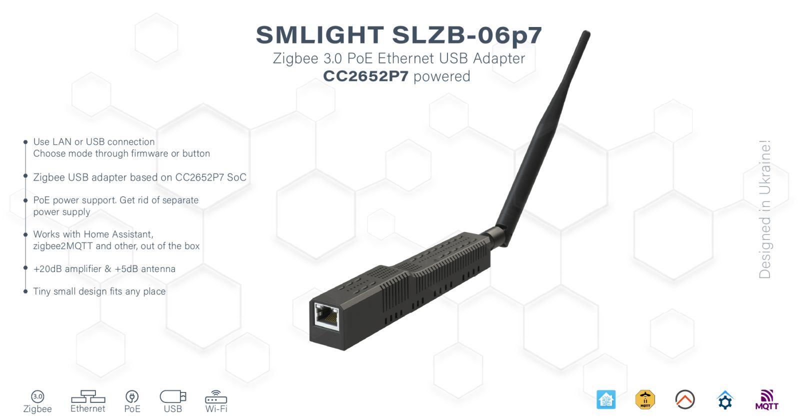 SMLIGHT SLZB-06 - Zigbee 3.0 a Ethernet, USB y WiFi Coordinador de Puerta de Enlace